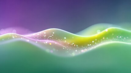 Poster - Abstract Teal And Light Green Gradient Wave Background