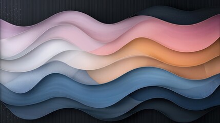 Poster - Abstract Topographic Waves Background with Gradient Colors