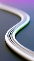 Poster - Abstract White Curves on Navy Background