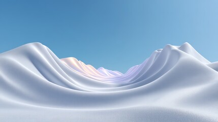 Poster - Abstract White Curves and Folds Seamless Landscape