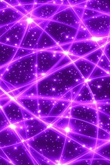 Poster - Vibrant network of luminous purple connections across a cosmic backdrop