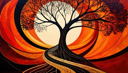Poster - Abstract Tree Design Representing Pathways and Branching Narratives