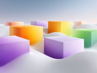 Poster - Bright Gradient Blocks Layered With Negative Space