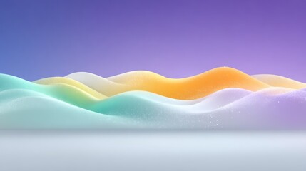Poster - Bright Pastel Gradient Wave Background