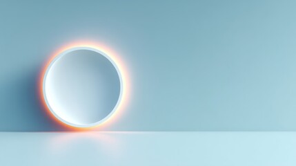 Poster - Circular White Spotlight on Pure Matte Black Wall