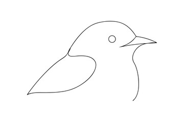 Poster - Simple line drawing of a small bird profile
