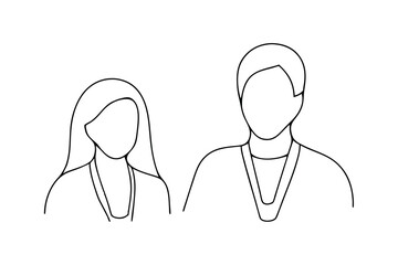 Poster - Simple line drawing of a man and woman