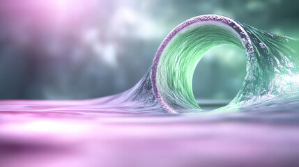 Poster - A mesmerizing wave captured in vibrant colors, showcasing nature's beauty and power against a dreamy backdrop.
