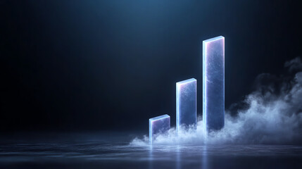 Aufkleber - A modern graphic depicting rising bars symbolizing growth and success in a professional environment.