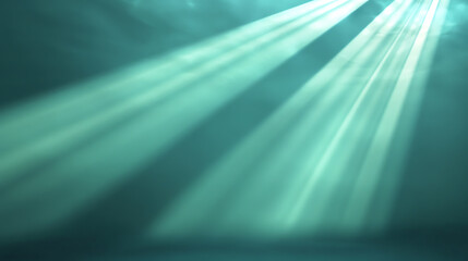 Poster - A serene underwater scene featuring rays of light illuminating the tranquil ocean depths, creating a calming atmosphere.