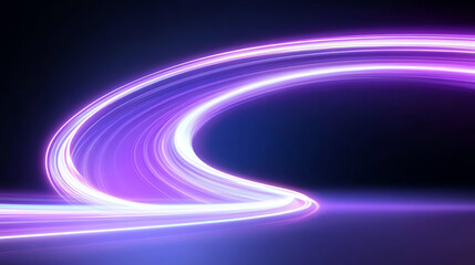 Poster - A vibrant display of dynamic purple light trails against a dark backdrop, showcasing motion and energy in abstract form.