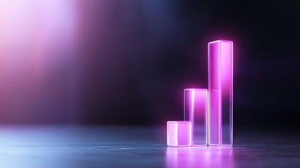 Aufkleber - A vibrant representation of growth shown through ascending bar graphs with a modern design, perfect for business concepts.