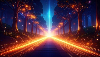 Poster - Glowing Pathway of Dynamic Energy Sparks in a Fleeting Landscape