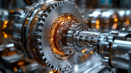 Poster - Close-up of a highly detailed mechanical component showcasing advanced engineering and intricate design.