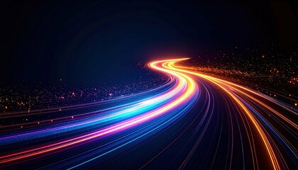 Poster - Ethereal Flowing Pathway of Glowing Particles Resembling a River