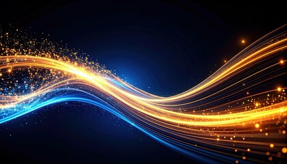 Poster - Ethereal Pathway of Glowing Particles Flowing Like a River
