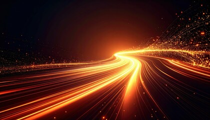 Poster - Ethereal Flow of Glowing Particles in Dynamic River of Light