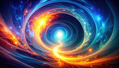 Poster - Powerful Vortex Pathway of Swirling Energy in Abstract Design