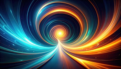Poster - Pathway of Swirling Energy Vortexes in Abstract Digital Art