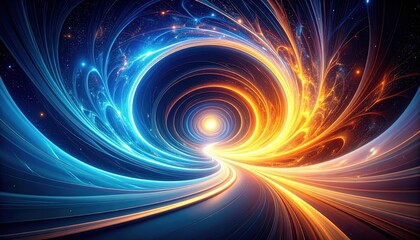 Poster - Abstract Pathway of Swirling Energy Vortexes in Vibrant Colors