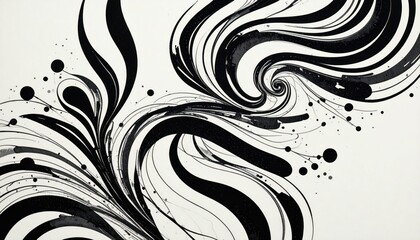 Poster - Artistic Swirling Ink Patterns on Paper Showcasing Fluid Movement