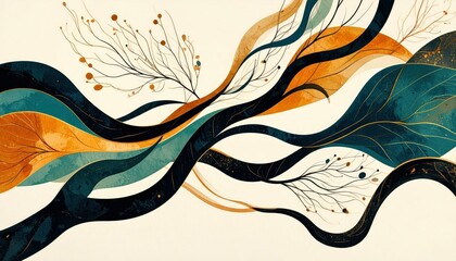 Poster - Swirling Ink Patterns on Paper Creating an Artistic Fluid Pathway