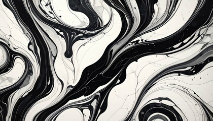 Poster - Swirling Ink Patterns on Paper in Fluid Artistic Design
