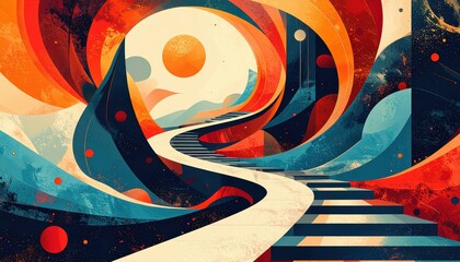 Poster - Abstract Visualization of Complex Shapes and Forms Along a Pathway