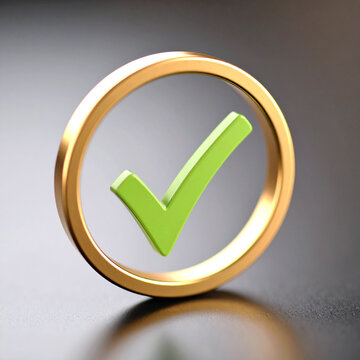 Vibrant green check mark icon. Symbol of approval.