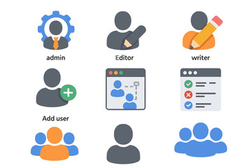 Poster - User role icons with editing and administration symbols