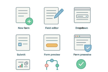 Poster - User interface icons for form creation and editing tools