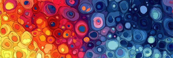 Poster - Stylized Colorful Retina Pattern With Abstract Design Showcasing Vibrant Hues and Clear Top Margin