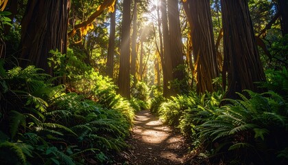 Poster - Sunlight Filtering Through a Vibrant Underwater Forest of Kelp