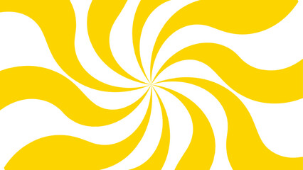 Aufkleber - Abstract bold, radial swirl pattern with wavy, curved orange shapes with central point on a white background. Dynamic motion and a hypnotic spiral effect and energetic optical illusion. 