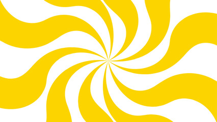 Aufkleber - Abstract bold, radial swirl pattern with wavy, curved orange shapes with central point on a white background. Dynamic motion and a hypnotic spiral effect and energetic optical illusion. 