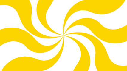 Aufkleber - Abstract bold, radial swirl pattern with wavy, curved orange shapes with central point on a white background. Dynamic motion and a hypnotic spiral effect and energetic optical illusion. 