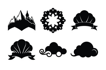 Wall Mural - a collection of six unique black and white logo designs