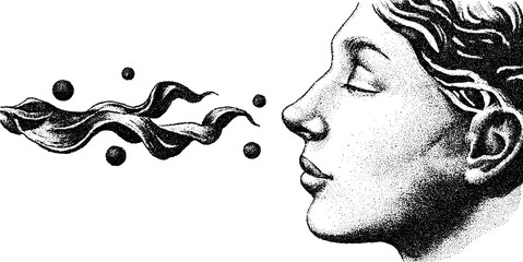 Poster - Ethereal profile with flowing tendrils and serene expression