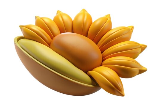 Abstract 3d sunflower design isolated on white background