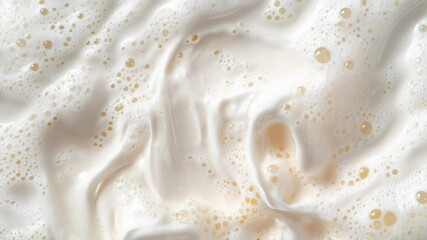 Aufkleber - A close-up view of a foamy liquid with bubbles and texture, suitable for science or technology illustrations