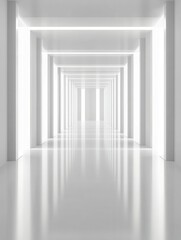 Poster - white 3d room light abstract space techno background