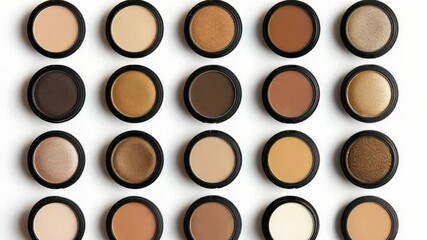 Poster - Various eyeshadow colors on a white background