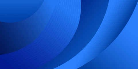 Poster - Abstract blue wave gradient background with lines.
