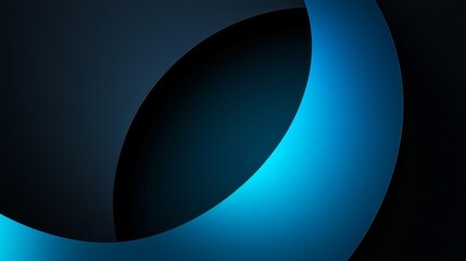 Poster - Abstract Blue and Black Overlapping Circles Minimalist Design, Abstract Art, Background Abstract,Minimalist