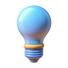 Poster - Cartoon light bulb blue and orange isolated on transparent background