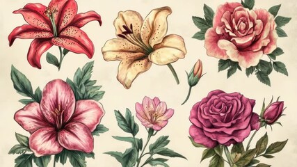 Poster - A bouquet of nearby blooms, suitable for floral arrangements or close-up photography