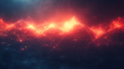 Poster - Abstract fiery mountain range