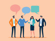 © Nurtaz - Teamwork Collaboration Vector Illustration of Business People Discussing Ideas