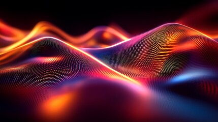 Poster - Smooth Flowing Logo Hovers Serenely Amid Swirling Dark Light Particles

