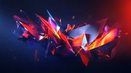 Poster - A holographic logo composed of intersecting transparent rings, with light beams passing through in a dark setting